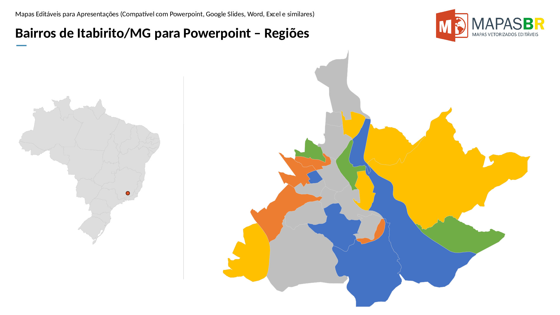 15133_ppt-0 Bairros de Itabirito/MG em PowerPoint - Imagem 1