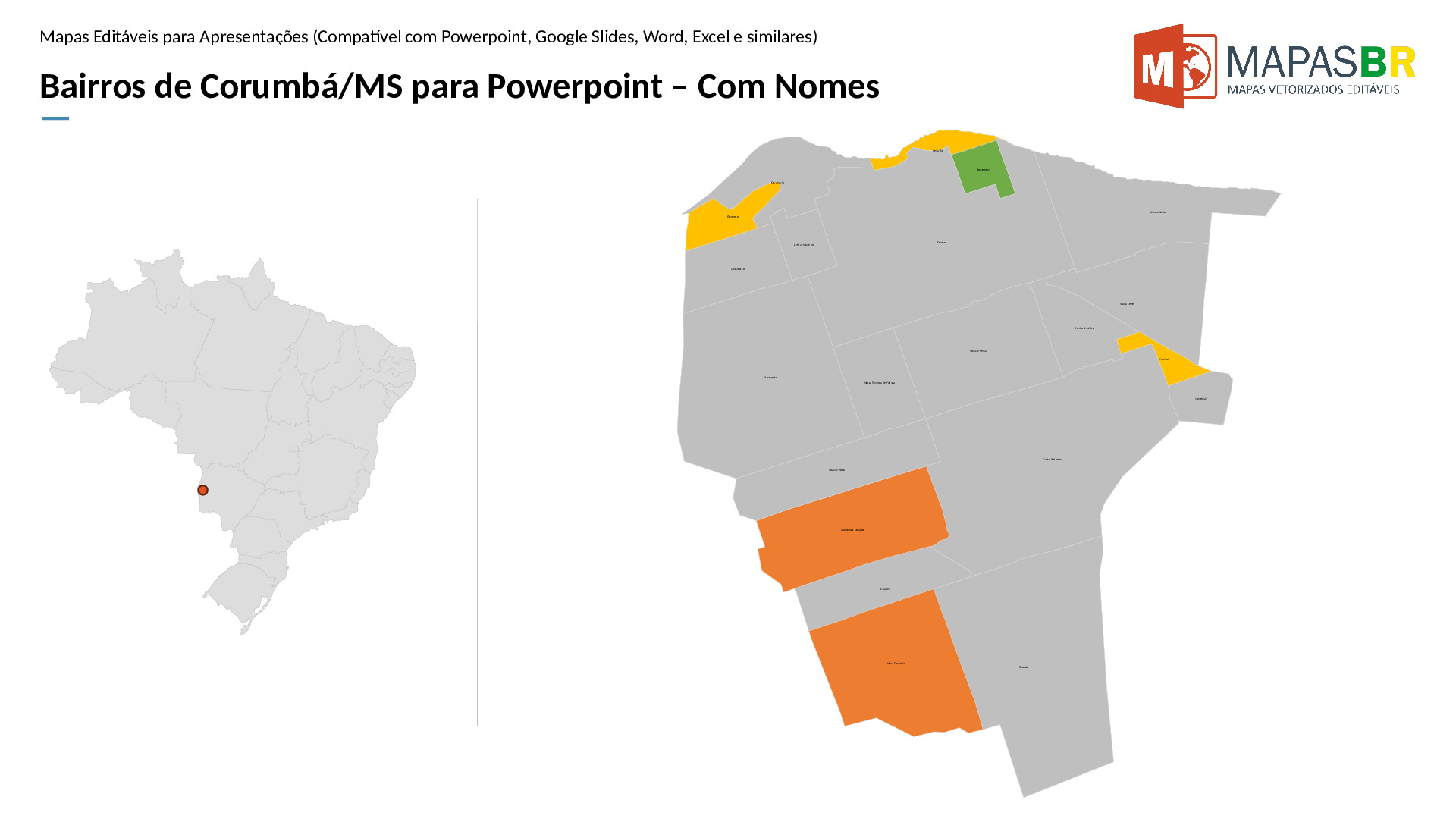 15388_ppt-1 Bairros de Corumbá/MS em PowerPoint - Imagem 1